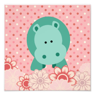 Maggie's Menagerie Nursery Prints:BubbleMint Hippo Photo Print