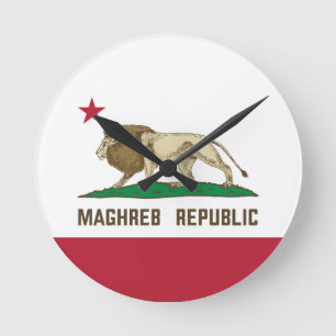 Maghreb Republic Lion Flag Berber Pride Round Clock