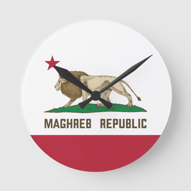 Maghreb Republic Lion Flag Berber Pride Round Clock (Front)