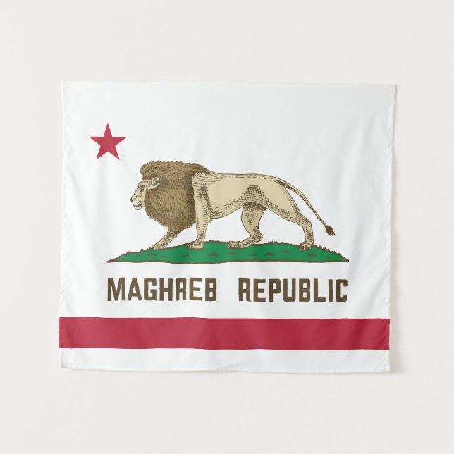 Maghreb Republic Lion Flag Berber Pride Tapestry (Front (Horizontal))