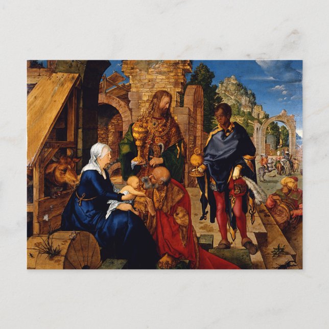 Magi Worship Baby Jesus Postcard (Front)