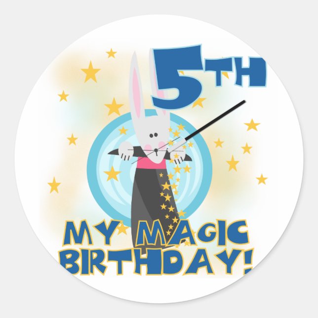 Magic 5th Birthday Tshirts and Gifts Classic Round Sticker (Front)