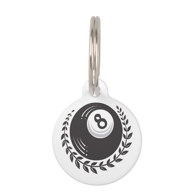 Magic 8 Ball Tattoo Pet Tag (Front)