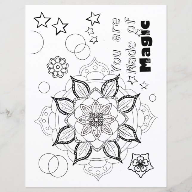 Magic adult colouring page (Front)