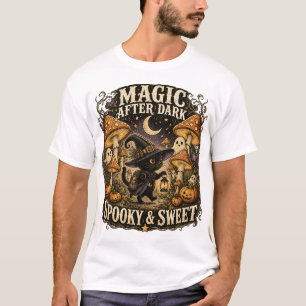 Magic After Dark Spooky & Sweet Cute Black Cat T-Shirt