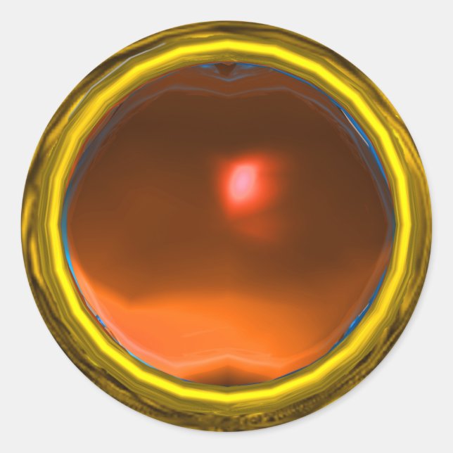 MAGIC AGATE , bright vibrant yellow orange Classic Round Sticker (Front)