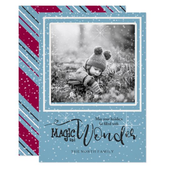 Magic and Wonder Christmas Photo Blue ID440 Card