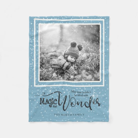 Magic and Wonder Christmas Photo Blue ID440 Fleece Blanket