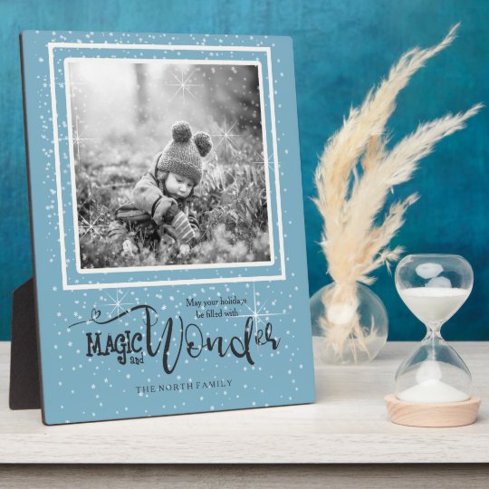 Magic and Wonder Christmas Photo Blue ID440 Plaque