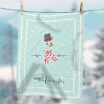Magic and Wonder Christmas Snowman Mint ID440 Fleece Blanket<br><div class="desc">Beautiful Christmas fleece blanket design featuring a stylised snowman framed in white on a mint green background scattered with snowflakes and stars. Elegant trendy typography of 'Magic and Wonder' completes the design. Add your name to personalise if preferred. Search ID440 to see other coordinating products and additional colour options for...</div>