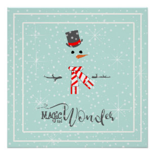 Magic and Wonder Christmas Snowman Mint ID440 Poster
