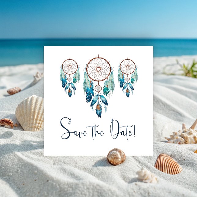 Magic Aquamarine Dreamcatcher Baby Shower Save The Date (Magic Aquamarine Dreamcatcher Baby Shower Save The Date)