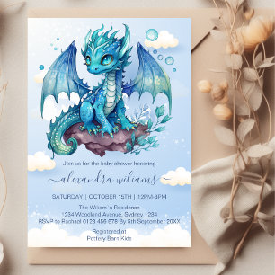 Magic Baby Dragon Baby Shower Invitation
