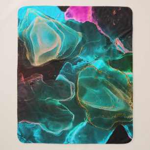 Magic Background. Hand Paint. Flow Creativity Wate Sherpa Blanket