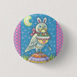 MAGIC BARN OWL & EASTER BASKET, HOLIDAY BUTTON Rnd