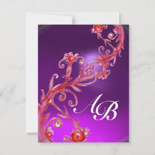 MAGIC BERRIES 4,MONOGRAM red ,purple amethyst Invitation