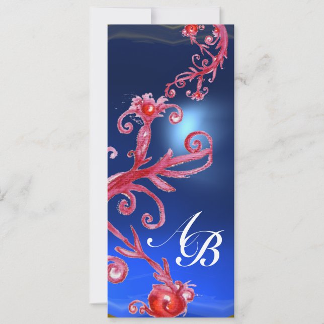 MAGIC BERRIES 4,MONOGRAM red sapphire Invitation (Front)