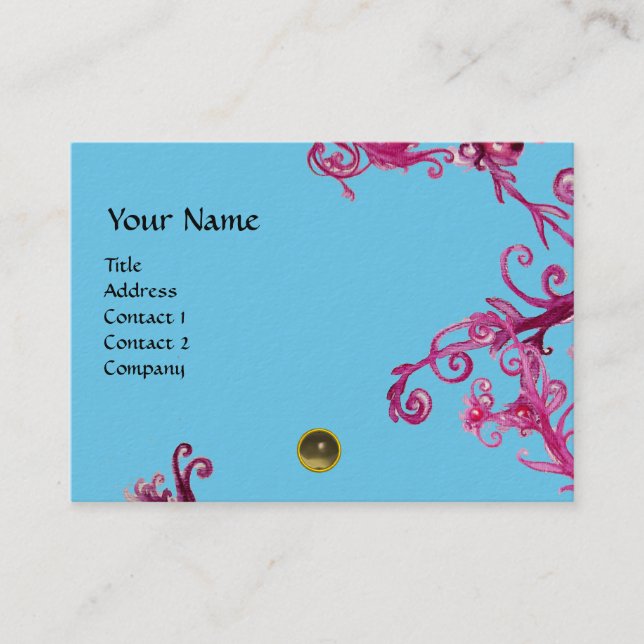 MAGIC BERRIES  MONOGRAM gem grey Business Card (Front)