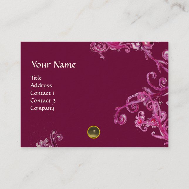MAGIC BERRIES  MONOGRAM gem grey Business Card (Front)
