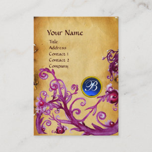 MAGIC BERRIES MONOGRAM GEM parchment dark blue Business Card