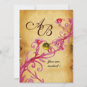 MAGIC BERRIES MONOGRAM Parchment Yellow topaz Invitation