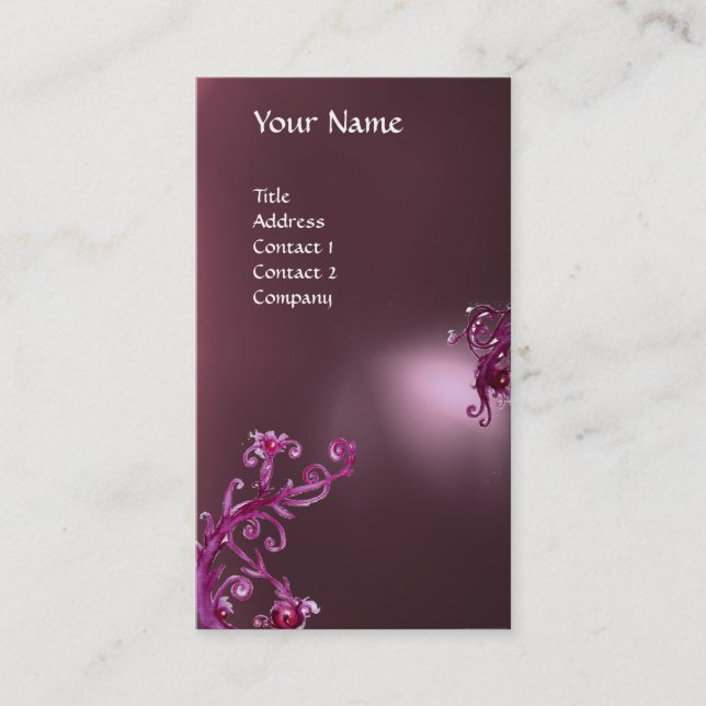 MAGIC BERRIES MONOGRAM purple Business Card (Front)