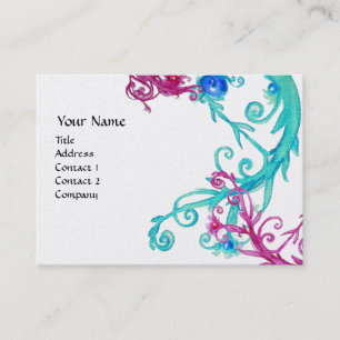 MAGIC BERRIES  MONOGRAM swirl metallic platinum Business Card