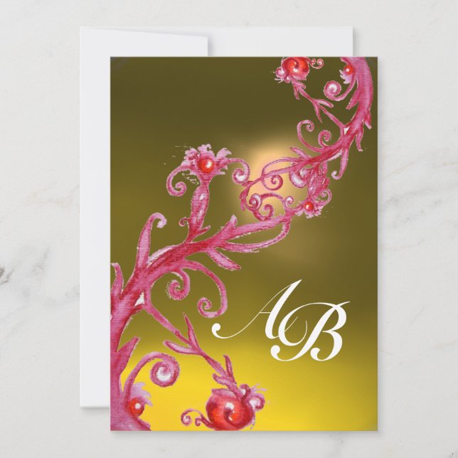 MAGIC BERRIES,MONOGRAM  topaz Invitation (Front)