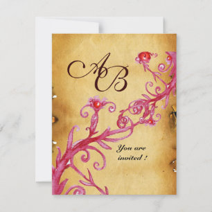 MAGIC BERRIES MONOGRAM wax seal parchment Invitation