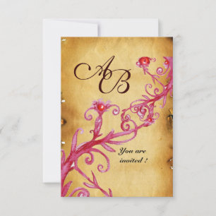MAGIC BERRIES MONOGRAM wax seal parchment rsvp Invitation