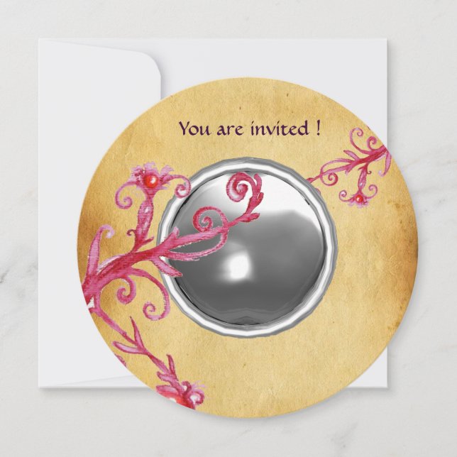 MAGIC BERRIES PARCHEMENT GEM moonlight Invitation (Front)