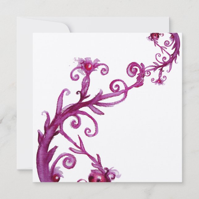 MAGIC BERRIES, purple white metallic  gold Invitation (Front)