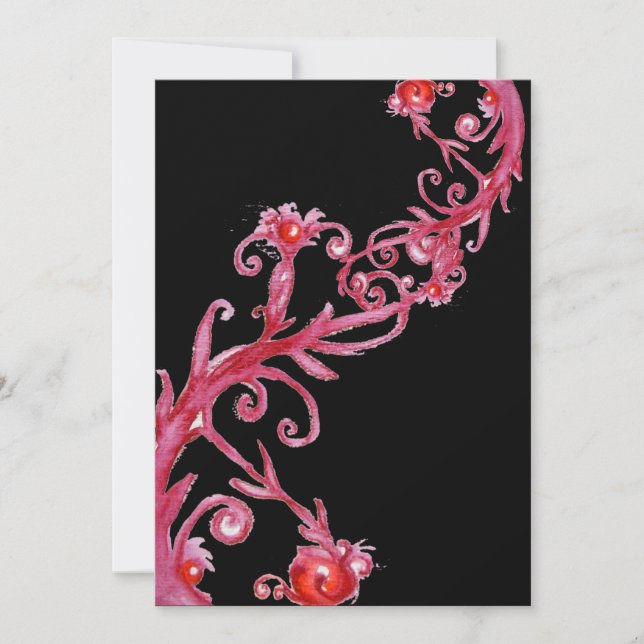 MAGIC BERRIES, red black Invitation (Front)