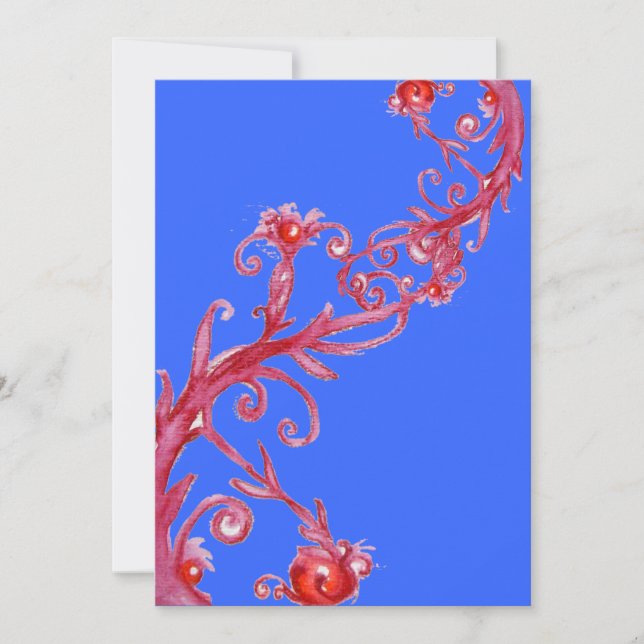 MAGIC BERRIES, red blue Invitation (Front)