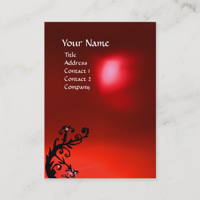MAGIC BERRIES RED RUBY GEM MONOGRAM BUSINESS CARD (Front)