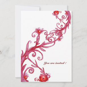MAGIC BERRIES, red white Invitation