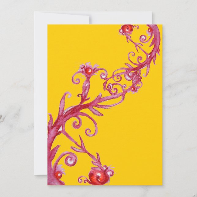MAGIC BERRIES, red yellow Invitation (Front)