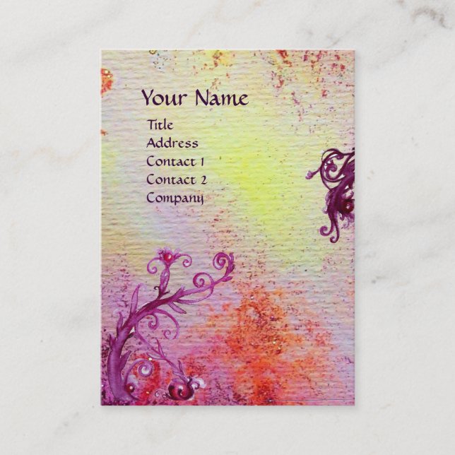 MAGIC BERRIES YELLOW ORANGE AGATE GEM MONOGRAM BUSINESS CARD (Front)