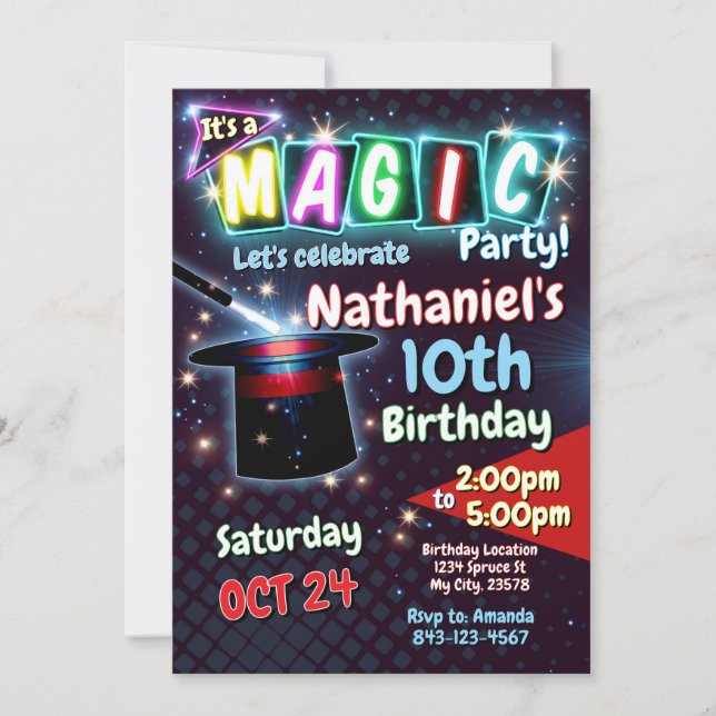 Magic Birthday Invitation (Front)