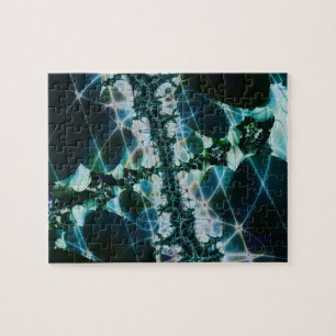 Magic Blue and Green Fractal Art Jigsaw Puzzle