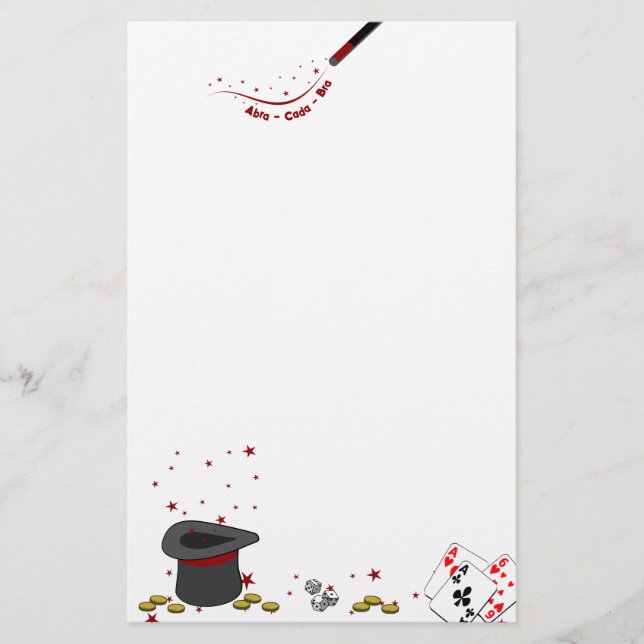 Magic Book Insert Abra-Cada-Bra Stationery (Front)