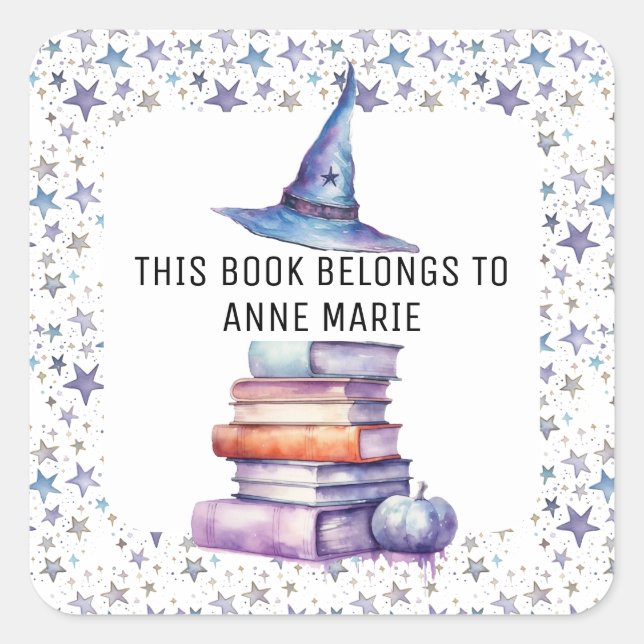 Magic, Books and Colourful Stars Book Label (Front)
