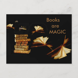 Magic books postcard