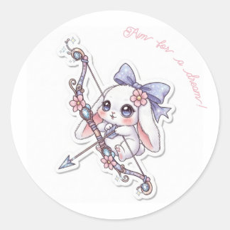 Magic Bow Bunny - Dreamy Fantasy Adventure Kawaii Classic Round Sticker