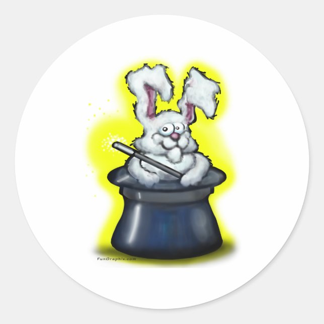 Magic Bunny Classic Round Sticker (Front)