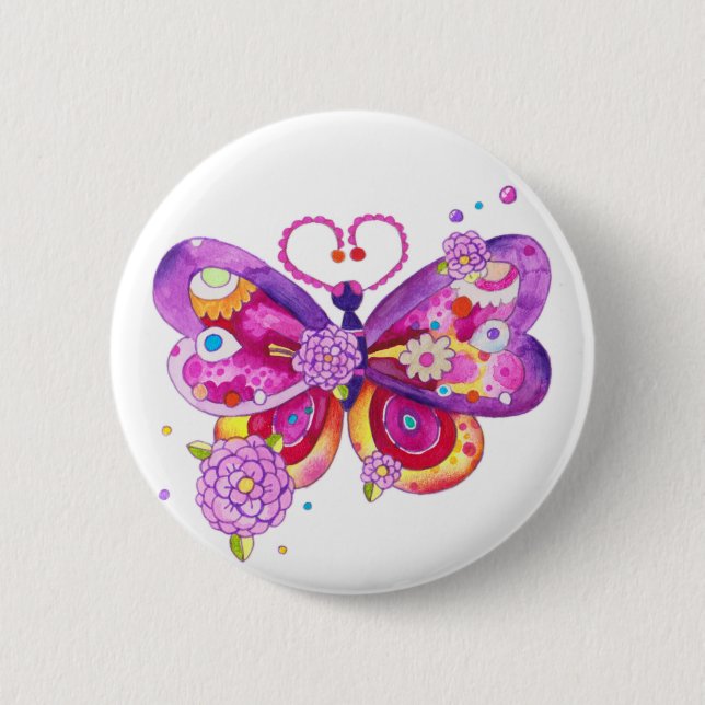 Magic Butterfly 6 Cm Round Badge (Front)