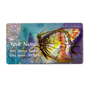 MAGIC BUTTERFLY IN BLUE GOLD SPARKLES