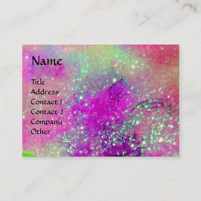 MAGIC BUTTERFLY violet,purple yellow gold sparkles Business Card (Front)