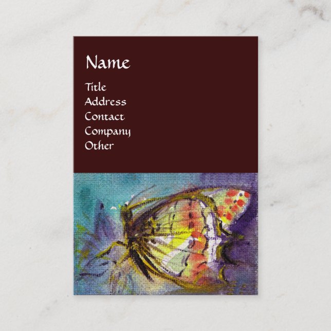MAGIC BUTTERFLY ,Yellow, Brown Business Card (Front)