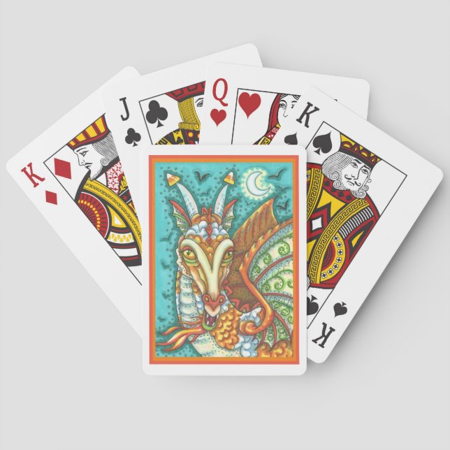 MAGIC CANDY CORN DRAGON, HALLOWEEN FANTASY BEAST PLAYING CARDS (Back)